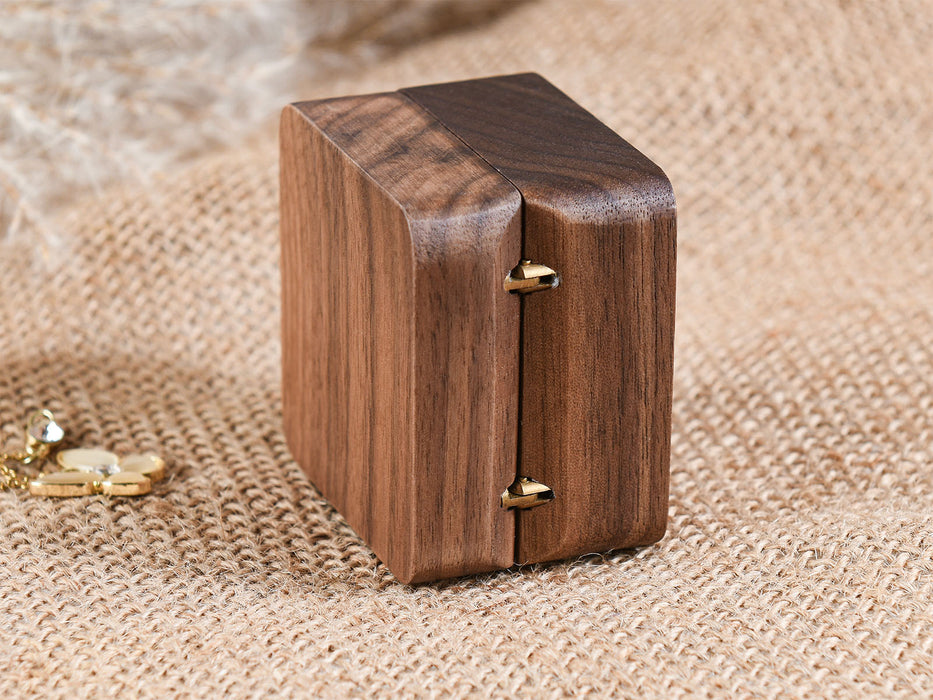 Engraved Wooden Ring Box for Wedding Ceremony