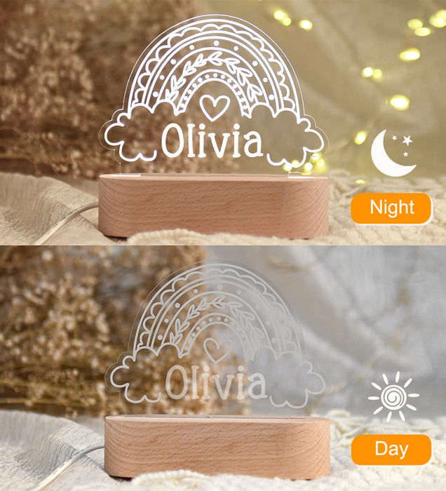 Personalized Baby Acrylic Night Light, Baby Room Decor