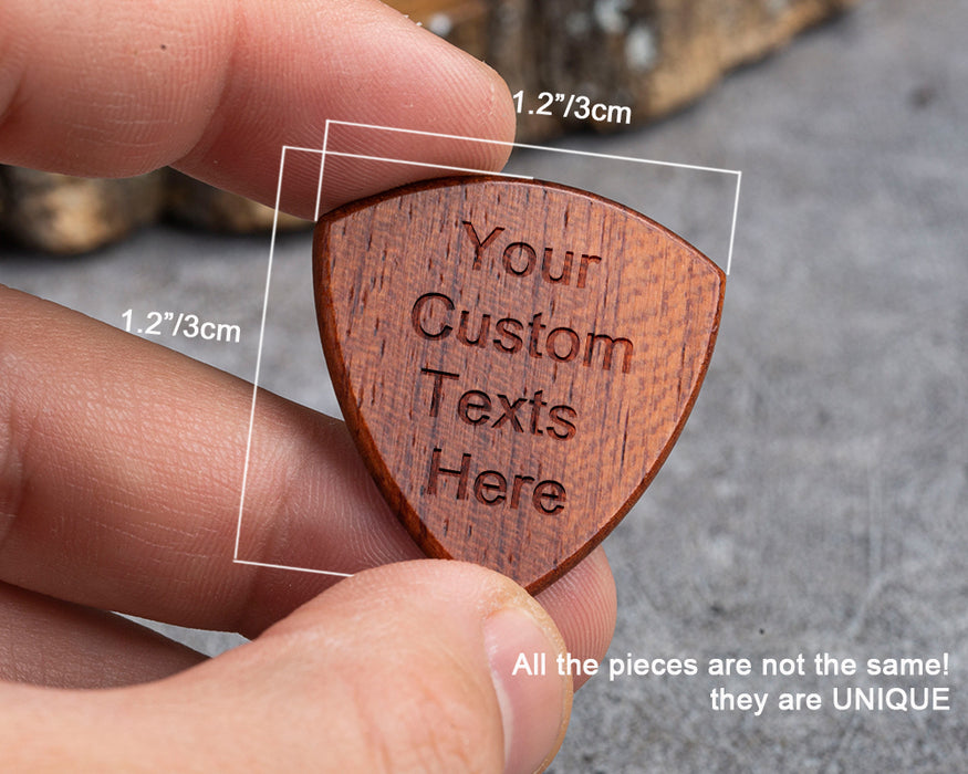 Custom Engraved Wood Guitar Pick, Personalized Gift for Musician