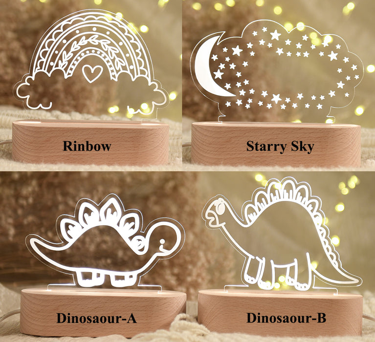 Personalized Baby Acrylic Night Light, Baby Room Decor