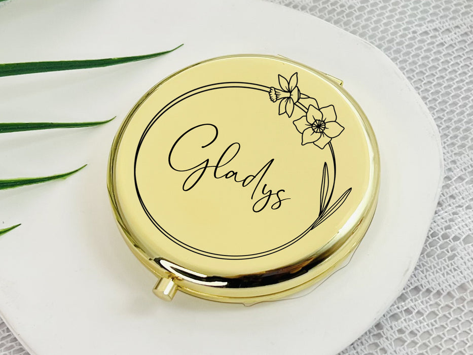 Personalized Pocket Mirror Gift for Mom from Daughter