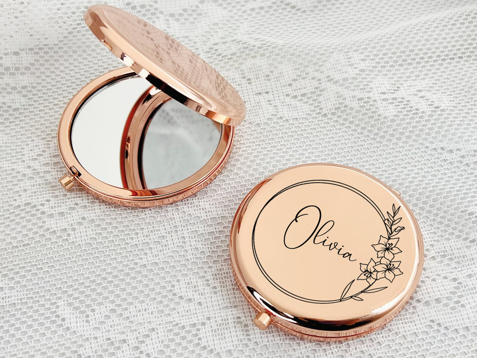 Personalized Pocket Mirror Gift for Mom from Daughter