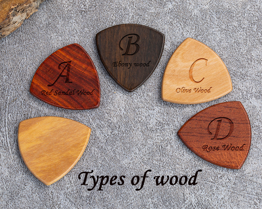 Custom Engraved Wood Guitar Pick, Personalized Gift for Musician