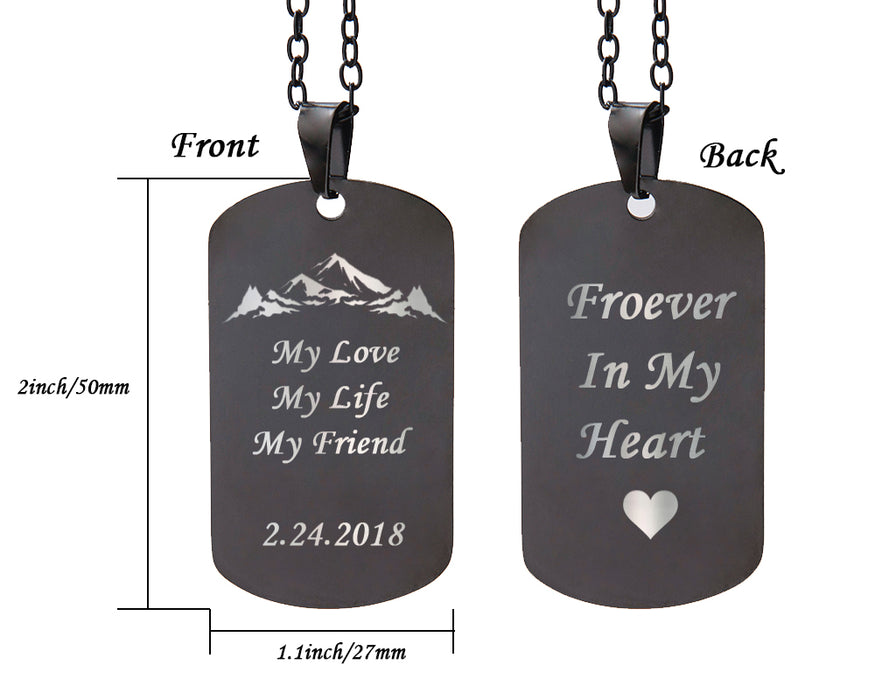 Personalized Dog Tag Necklace,Mens Military Necklace