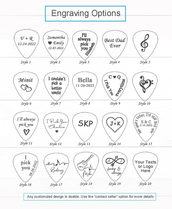 Custom Engraved Wood Guitar Pick, Personalized Gift for Musician