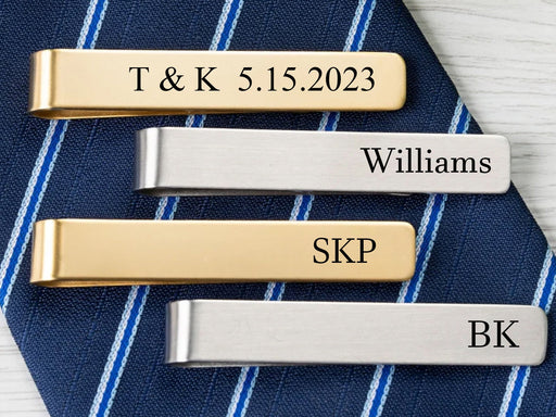 Personalized Tie Clip Engraved Tie Bar Customized Tie Clip Gold Silver Tie Bar Gunmetal Tie Clip Gift for Father Dad Tie Clip from Daughter