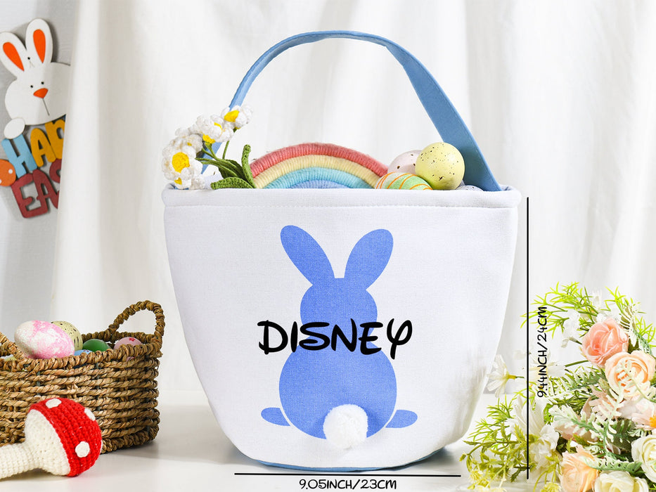 Personalized Bunny Easter Basket,Boys & Girls Custom Easter Basket,Monogram Easter Bucket,Rabbit Easter Basket For Kids,Easter Gift Bag