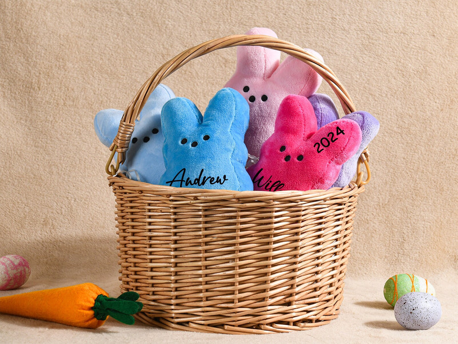 Personalized Easter Peeps,Easter Bunny Plush Peep,Easter Basket Filler,Easter Bunny with Name,Personalized Easter Gift for Kids Boy Girl