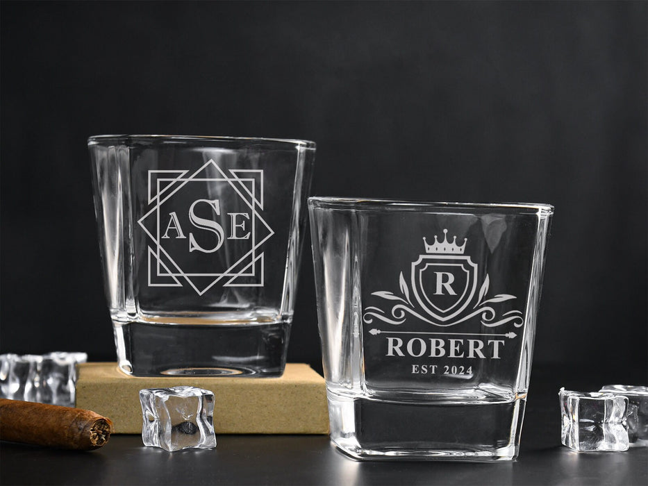 Personalized Whiskey Glass,Engraved Wedding Glasses,Custom Rocks Glass,Bourbon Glasses,Etched Scotch Glass,Fathers Day Gift Ideas