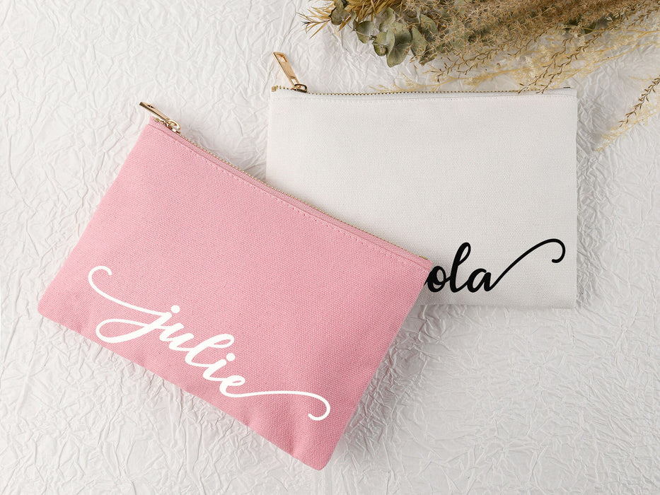 Personalized Makeup Bag,Custom Name Cosmetic Bag for Women,Bridesmaid Gifts,Wedding Gifts for Her,Gifts for Mom,Bridesmaid Proposal,Birthday