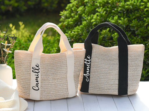 Custom Beach Straw Bags,Personalized Straw Bag,Burlap Tote Bag,Bridesmaid Gifts Bags,Bridal shower bag,Bachelorette,Wedding Favors