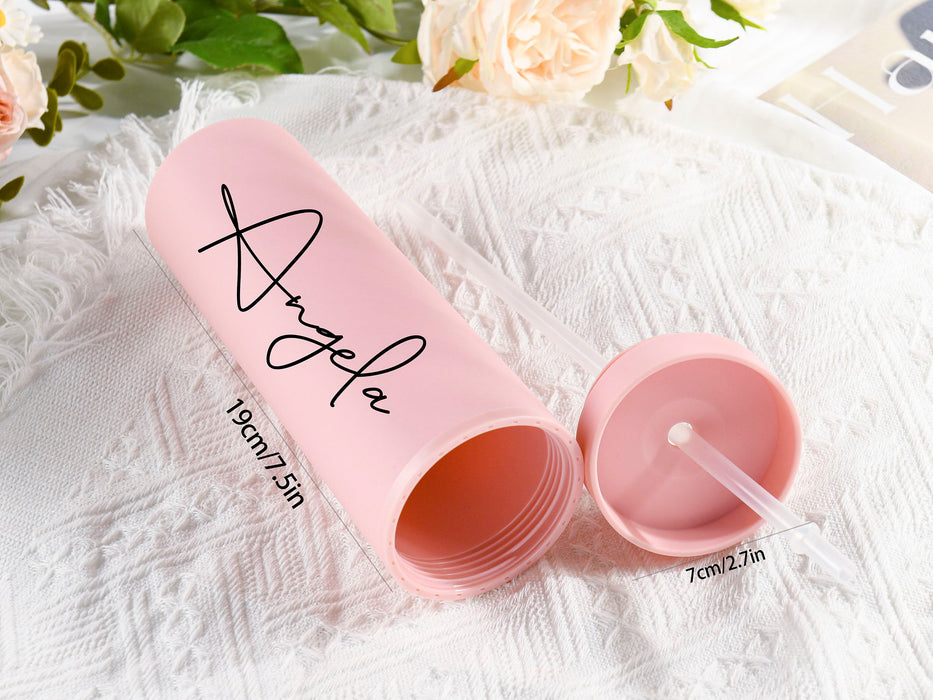 Custom Skinny Tumbler, Personalized Cup with Name, Bridesmaid Tumbler Gifts for Her, Bachelorette Wine Glass Party, Tumblers with Straw