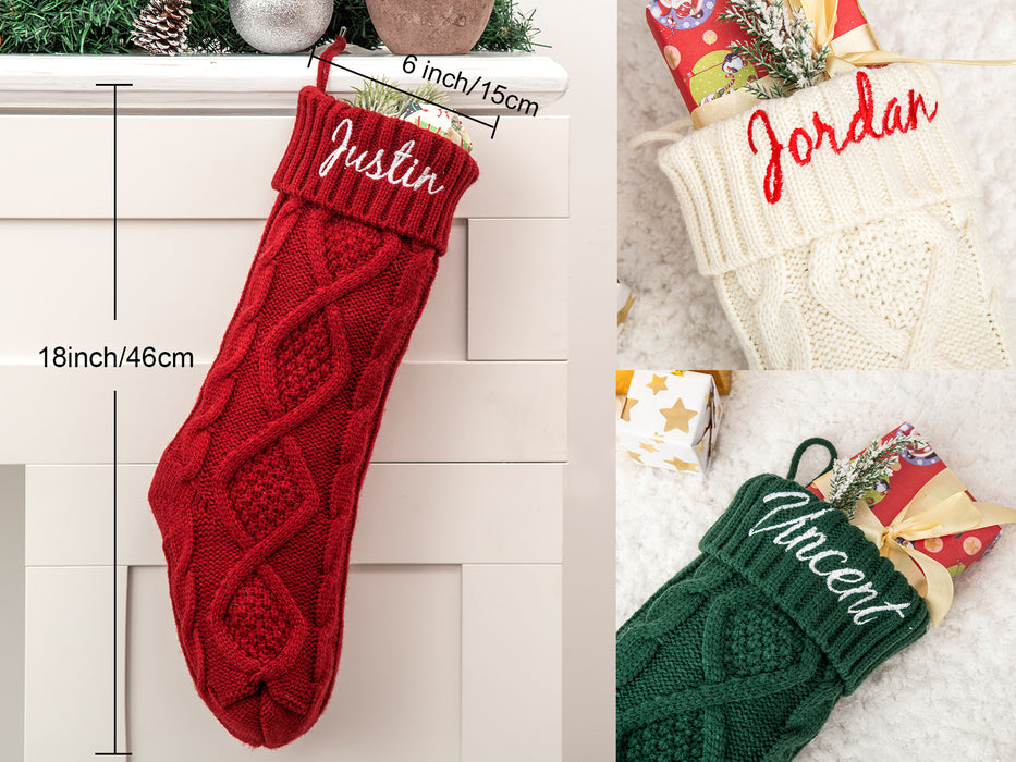 Embroidered Christmas Stockings, Personalized Stockings