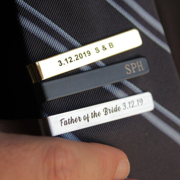 Personalized Tie Clip Set for Groomsmen